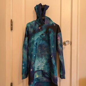 Blackmilk Green Space Slouchy Hoodie Dress